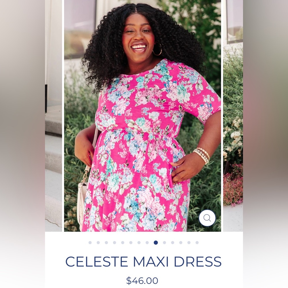 Celeste Fuchsia Floral Maxi Dress